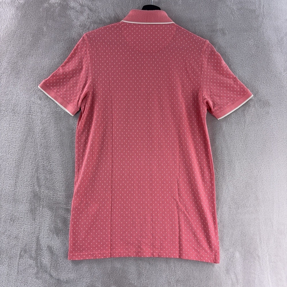 Ted Baker Polo Shirt Mens Size Small Pink Micro Print Short Sleeve Cotton - Picture 3 of 5